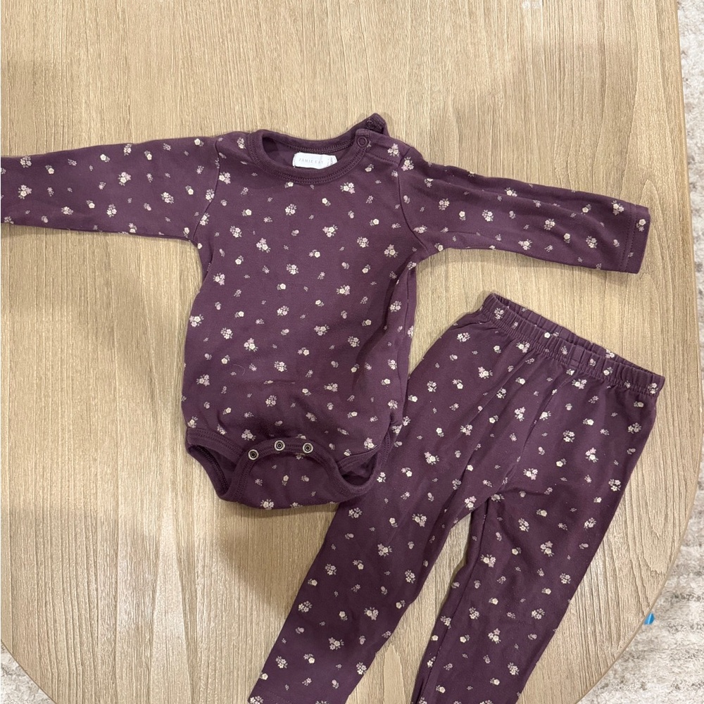 Jamie Kay Plum Baby Outfit with Floral Design